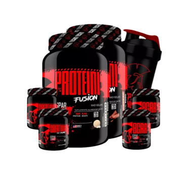 Combo Duplo Whey Fusion + 2x Bcaa + 2x Creatina + Shaker