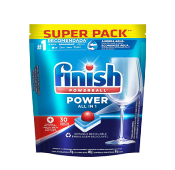 Finish Powerball Tabletes Detergente Lava Louças 30 unidades