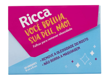 Folhas Removedoras de Oleosidade, 50 Peças, Ricca, Azul