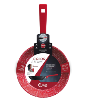 Frigideira 24 cm ColorStone de alumínio com antiaderente, Titânio, ALU8303-TI, Euro Home