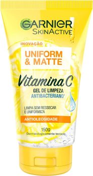 Gel de Limpeza Facial Antibacteriano Garnier Uniform & Matte Vitamina C, 150ml