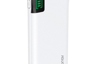 Geonav Power Bank, Carregador Portátil Universal 10.000mAh, 2 portas USB + 1 porta USB-C, Led Indicador de bateria, PB10KWT, Branco