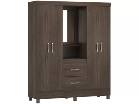 Guarda-roupa Solteiro com Espelho 4 Portas – Demóbile Lord