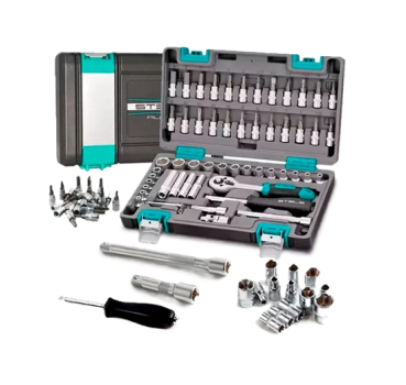 Jogo De Soquete 57 Peças 1/4 Catraca Chave