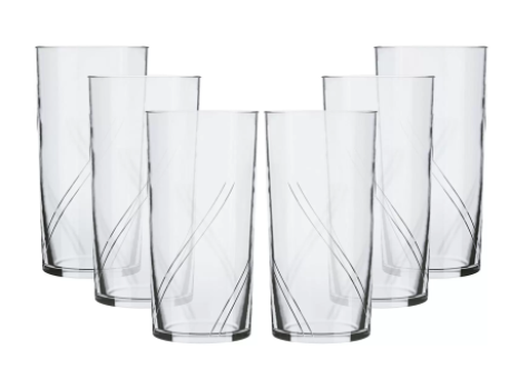 Jogo de Copos de Vidro 300ml 6 Peças Nadir – Brisa