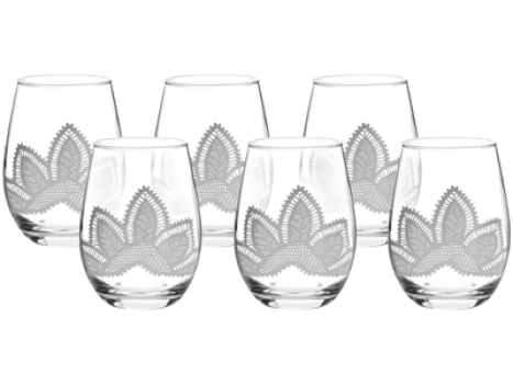 Jogo de Copos de Vidro Mandacaru Martha Medeiros 500ml 6 Peças