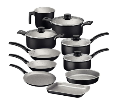 Jogo de Panelas Tramontina Turim em Alumínio com Revestimento Interno e Externo em Antiaderente Starflon Max Preto 10 Peças