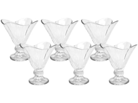 Jogo de Taças de Sobremesa de Vidro 175ml – 6 Peças Haus Concept Tulipa