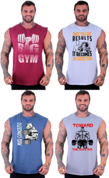 Kit 4 Regatas Machão Longline Masculina MXD Conceito