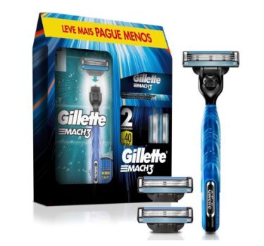Kit Gillette Mach3 Aparelho de Barbear 1 Ud + Cargas 3 Uds