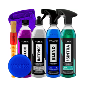 Kit Limpeza Automotiva Shampoo V-Floc Revitalizador Intense Limpador Sintra Fast Cera Liquida