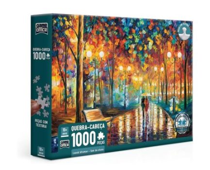 Leonid Afremov – Som da Chuva – Quebra-cabeça 1000 peças – Toyster Brinquedos, Multicolorido