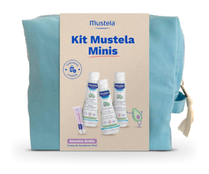 Mustela Kit Minis – Miniaturas Bebê Água De Limpeza + Hydra Bebê + Gel Lavante + Creme Vitaminado Preventivo De Assaduras – Nova Embalagem – Edição Limitada – Bebê E Criança