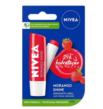 NIVEA Hidratante Labial Morango Shine 4,8g