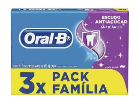 Oral-B Creme Dental Escudo Anti Açúcar Tradicional Leve 3 Pague 2 70G Oral B