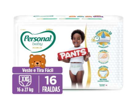 Personal Fralda Baby Premium Pants Xxg – 16 Unidades