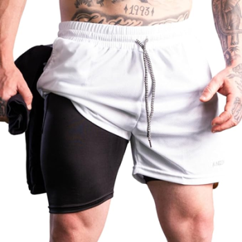 SHORTS 2 EM 1, BERMUDA DUPLA, CALÇÃO DE ACADEMIA FITNES, PARA TREINOS INTENSOS E SECAGEM RAPIDA