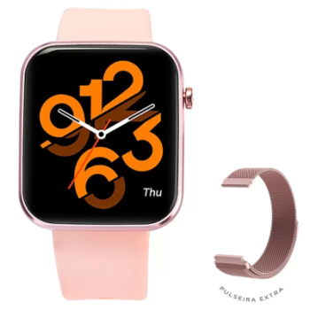 SmartWatch Kabum Smart 500, Rosé, Pulseira Extra Rosé Magnético, Compatível IoT Tuya – KBSAC008 – KaBuM! Smart