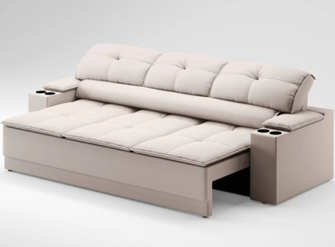 Sofá 3 Lugares Retrátil Reclinável Velosuede Up Next Sofás