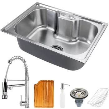 Cuba para cozinha gourmet pia aço inox acessórios tábua de corte Nawa Torneira gourmet Munim pingoo – Pingoo.casa