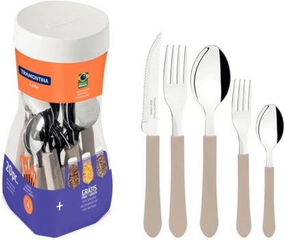 Faqueiro Inox 20 peças Leme Cinza – Tramontina