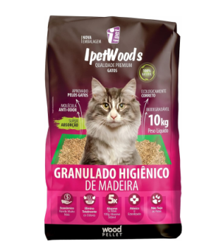 iPet Granulado Higiênico De Madeira Ipet Wood’S Para Gatos 10Kg Ipet Para Gatos