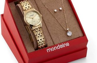 Kit Relógio Mondaine Dourado Feminino 32609lpmkde1k1 Dourado