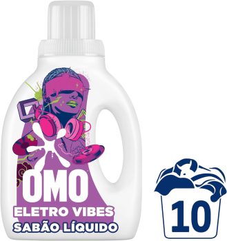 OMO Lava Roupa Líquido Explosão De Perfume Eletro Vibes Lavanderia Sensorial 1 L