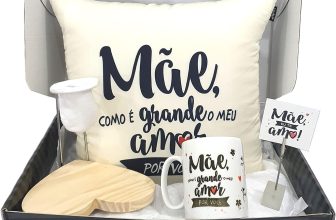 Super Kit Presente Dia Mães Almofada Caneca Mini Coador Café