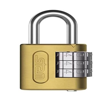 Cadeado Com Segredo Stam 25Mm Dourado Em Aço Profissional