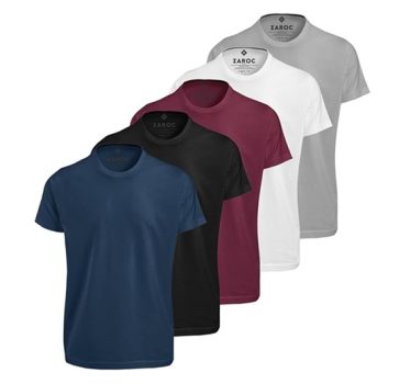 Kit 5 Camisetas Masculinas Slim Gola Algodão Premium Coloridas by ZAROC