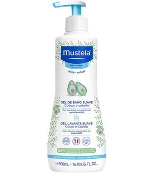 Mustela BR Gel Lavante Suave Com Abacate Orgânico 500Ml – Sabonete Líquido Corpo e Cabelo Para Bebês 93% De Ingredientes De Origem Natural Fórmula Biodegradável – Mustela Bebê e Criança