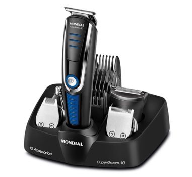 Aparador de Pelos Super Groom 10, Mondial, Preto/Azul, 6W, Bivolt – BG-03