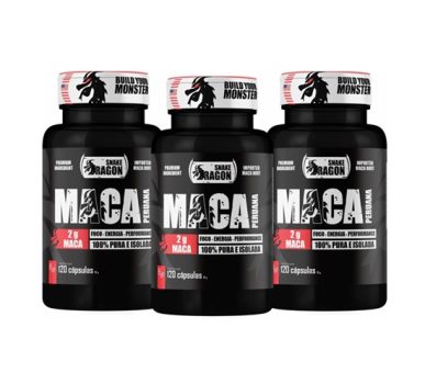 Kit 3x Maca Peruana Negra 120 Capsulas 2000mg Maca Peruana Black em Capsulas Pura Premium Importada Para Homens e Mulheres Original