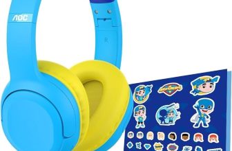 AOC – Headphone Bluetooth Luccas Neto Aventureiro Azul LN001BL/00 com adesivos para personalizar seu fone!