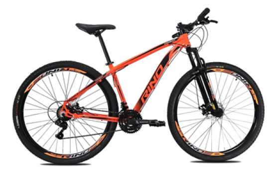 Bicicleta Aro 29 Rino Everest Disco 21v Cambios Index Cor Laranja Tamanho do quadro 19