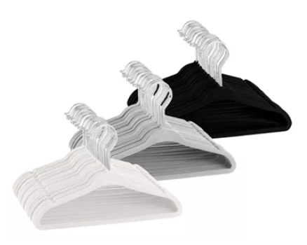 Cabides Veludo De Roupa Antideslizante Adulto 50 Cor Preto