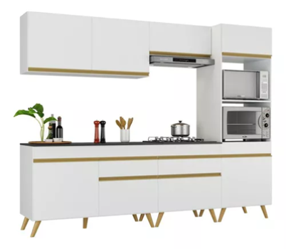 Cozinha Completa 5 Pç Mp3713 Veneza Gw Multimóveis Branca