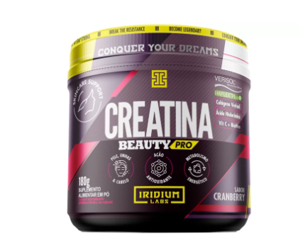 Creatina Monohidratada Iridium Labs Beauty Pro – em Pó 180g Cranberry