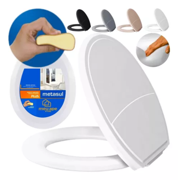 Assento Sanitário Almofadado Basico Oval Universal Slim Off Cor Branco