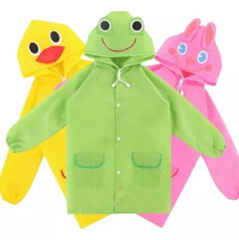 Capa De Chuva Infantil Com Capuz Impermeável Volta As Aulas