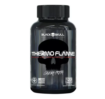 Suplemento em cápsula Black Skull Caveira Preta Thermoflame cafeína Thermoflame em pote de 96g 120 un