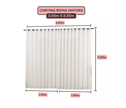 Cortina Tecido Oxford Grosso 3 Metros X 2,50 Largura Premium