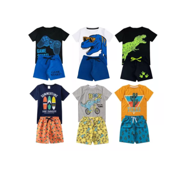 Kit 12 Peças De Roupa 1 Ao 14 Masculino 6 Camiseta +6 Shorts