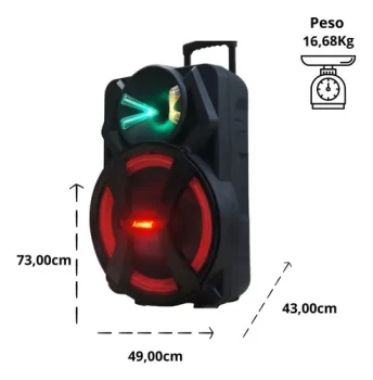 Caixa Amplificada Amvox Aca 1100 Dezoitão 1100w Rms Bivolt Cor Preto 127V/220V