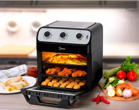 Fritadeira Airfryer 12l Ovenfryer 2 Em 1 Cor Preta Midea