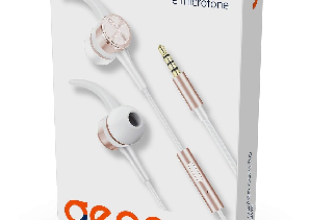Geonav Fone de Ouvido Flex com fio, Intra Auricular, com microfone, imãs nas cápsulas, 1.2 metros, ESFNRG, Branco/Rose Gold