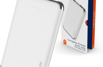 Geonav Power Bank, Carregador Portátil Universal 6.000mAh, 2 portas USB 2.1A, Led Indicador de bateria, PB6kWT, Branco