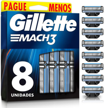 Gillette Mach3 – Carga para Aparelho de Barbear, Leve 8 Pague 6