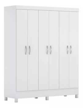 Guarda-roupa Yescasa Falco cor branco de mdp com 6 portas de dobradiças